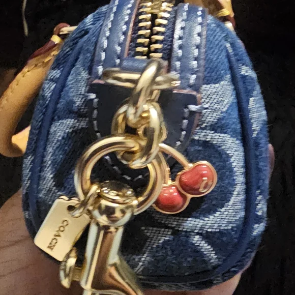 Coach Denim Signature Bag Charm - Picture 3 of 6